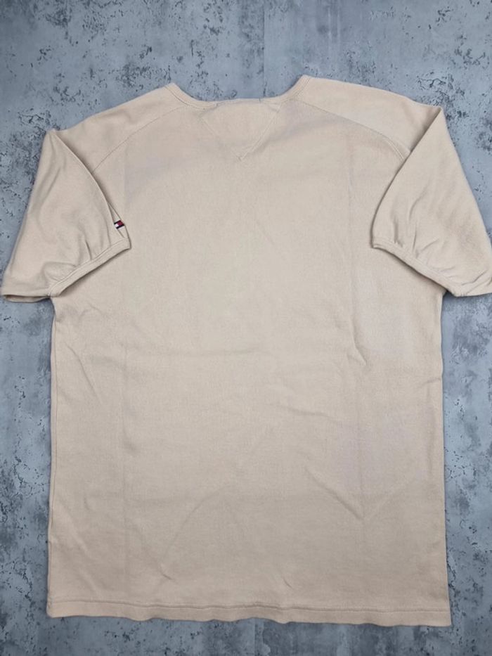 Pull col V manches courtes Tommy Hilfiger beige – Taille XL Homme - photo numéro 4