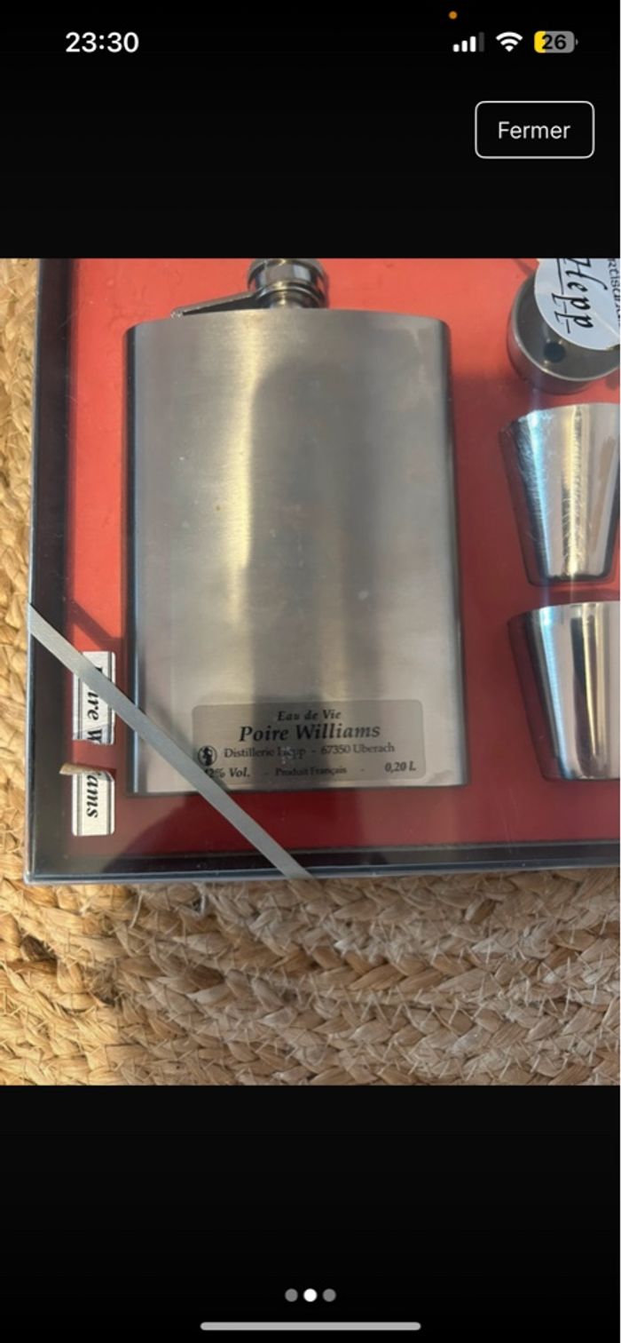 Flasque en inox 2 petit verre en inox assorti - photo numéro 2