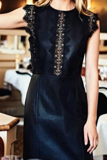 Robe simili cuir noire Georgia May Jagger Morgan neuve t 38
