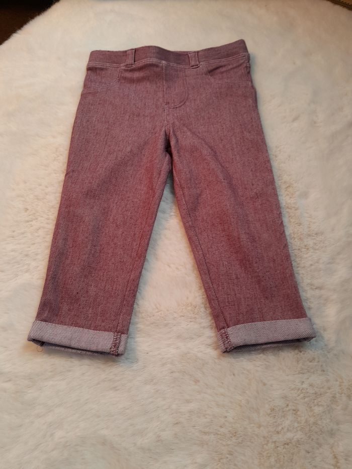 ​Joli Legging/Pantalon Style Jean Bébé Fille "Mes petits cailloux" - Rose Chiné (12 Mois / 74 cm
