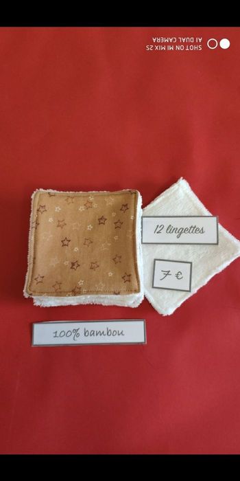 12 lingettes lavables neuf
