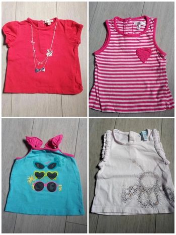 Lot t shirt été fille taille 6 mois