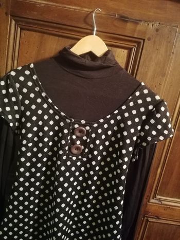 Robe vintage à pois avec sous-pull M