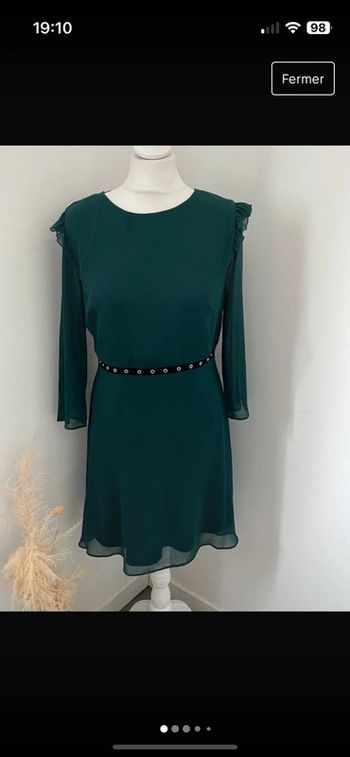 Robe verte ceinturée New look L