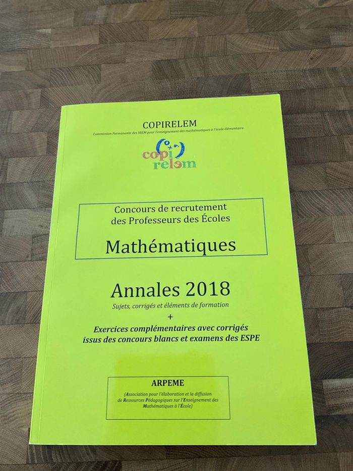 Annales CRPE mathématiques, sujet corrigé et éléments de formation