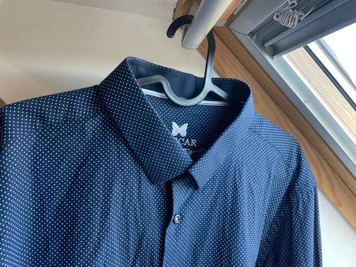 Chemise bleue à pois blanc - XXL - Oscar - photo numéro 3