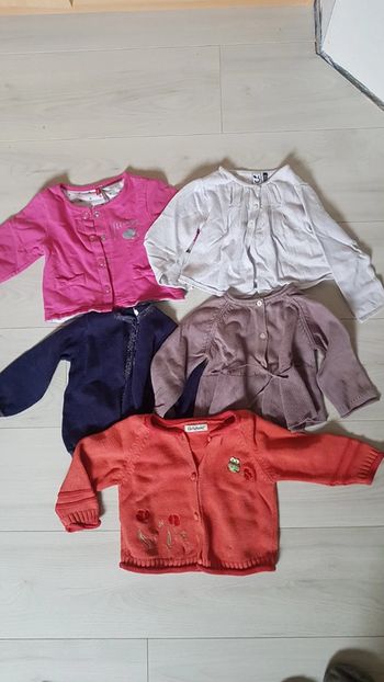 Lot gilets fille 12 mois