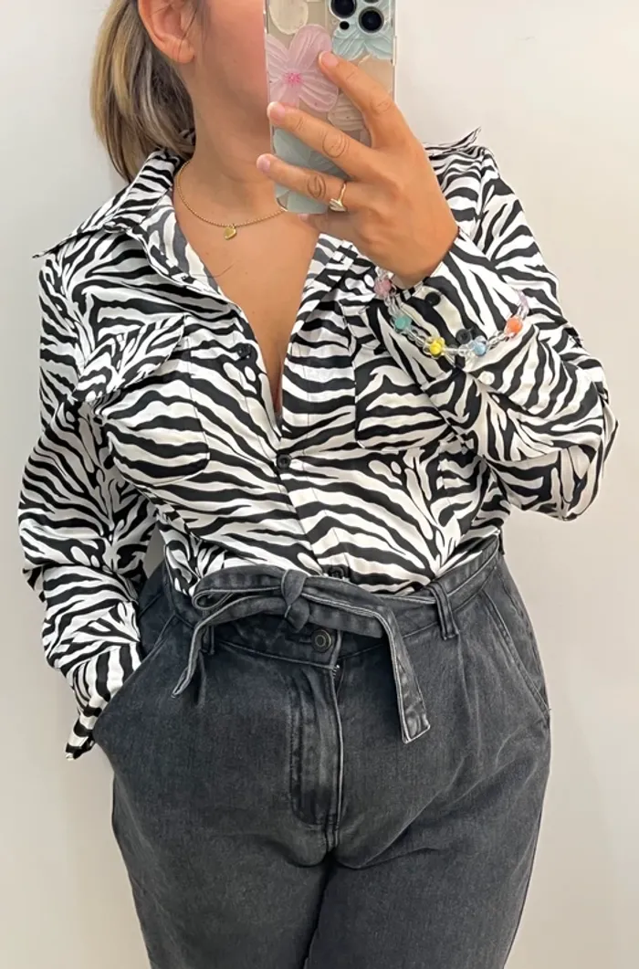 Chemise Zebré Satinée Zoteno