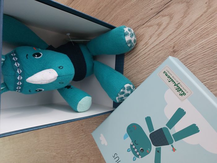 Peluche Lilliputiens rhinocéros bleu Marius - photo numéro 4