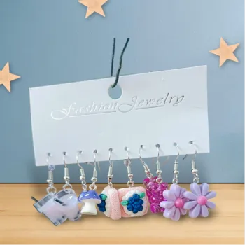 Boucles d'oreilles originales 5 paires