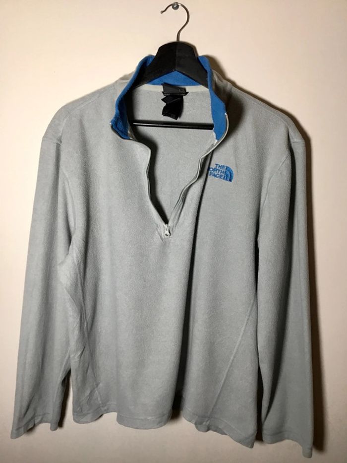 Polaire 1/4 zip pour homme The North Face gris clair taille M 077 - photo numéro 2
