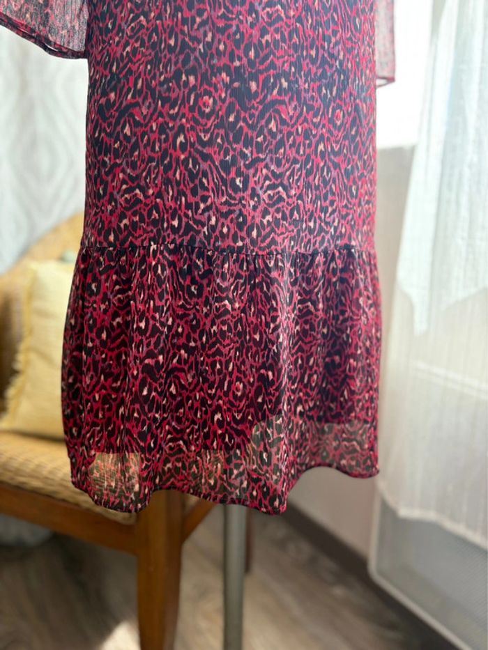 Robe IKKS à motif léopard - Fushia/noir - en très bon état - taille 36/S - photo numéro 3
