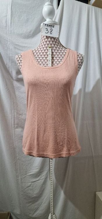 Débardeur, rose, en bon état, en coton, longueur 58cm, largeur d'épaule 34cm