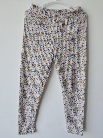 Legging fleuri imitation côtelé 
