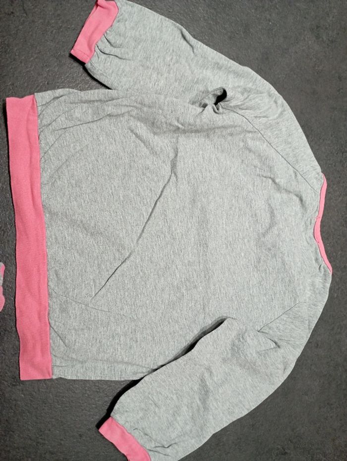 Pyjama coton Kitchoun rose gris coeur - photo numéro 2