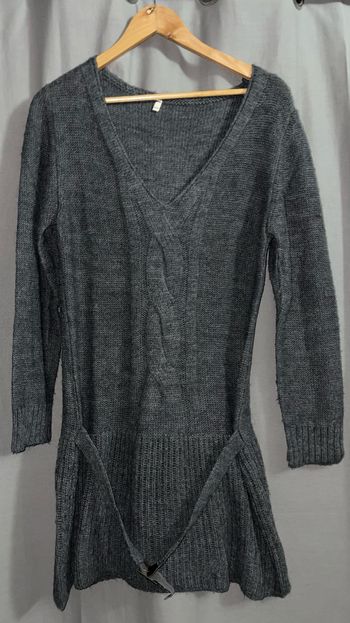 Robe/tunique gris foncé femme
