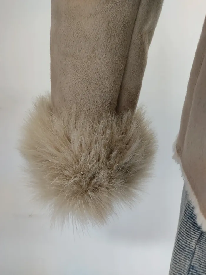 Parka beige 123 Vintage Élégante fausse fourrure - photo numéro 5