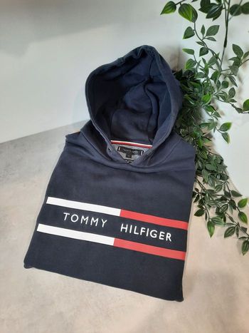 Pull Sweat à capuche Tommy Hilfiger bleu foncé – Taille M