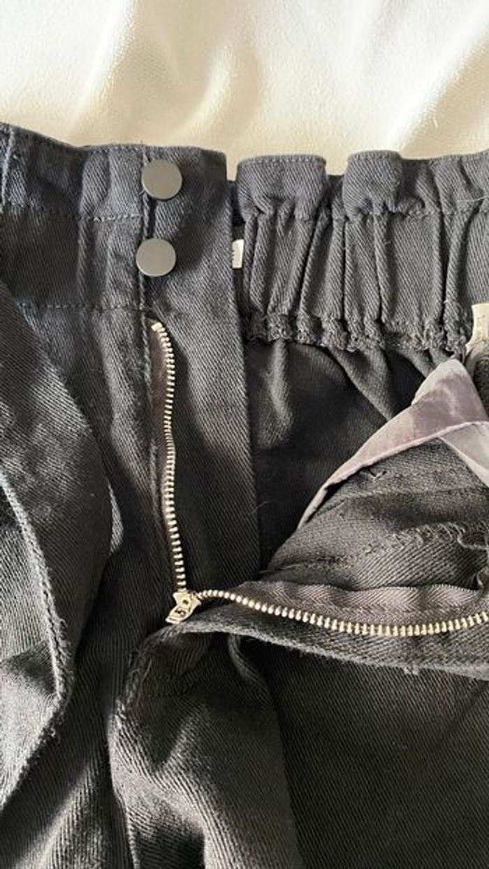 short noir neuf taille haute avec ceinture à nouer - photo numéro 6