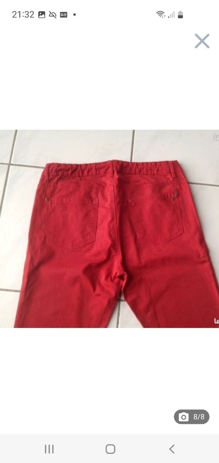 Pantalon slim rouge carmin 14 ans Monoprix Kids - photo numéro 8