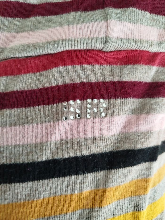 Robe col roulé à rayures multicolores Rykiel taille 8 ans - photo numéro 4