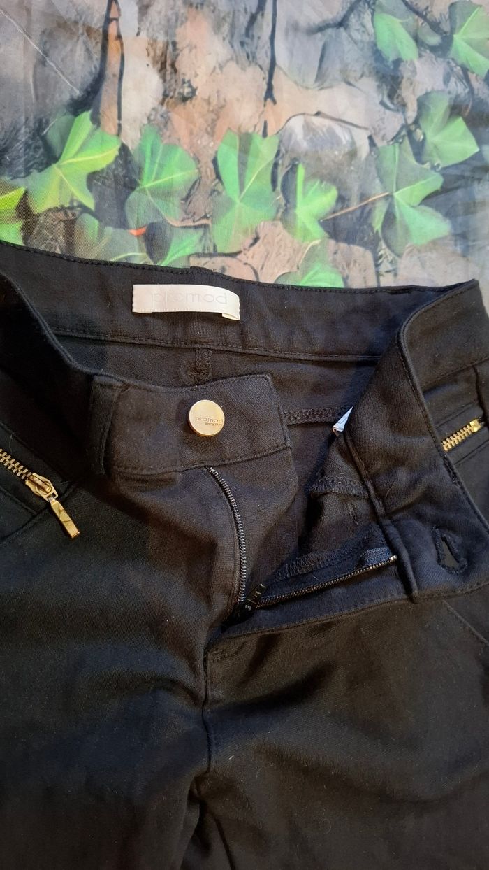 Pantalon slim skinny noir zip doré promod - photo numéro 5