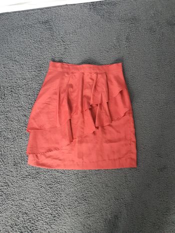 Jupe terracotta à volants