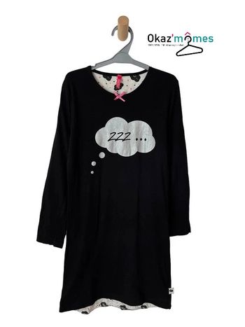 Chemise de nuit noire “zzz” - Lina Pink 10 ans