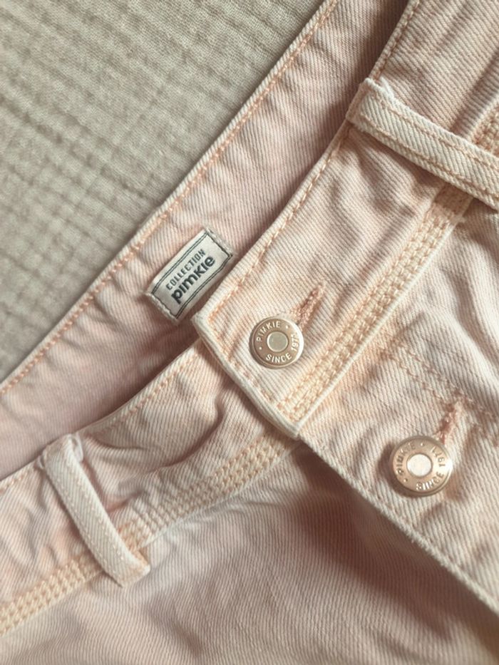 Mini-jupe jean rose claire