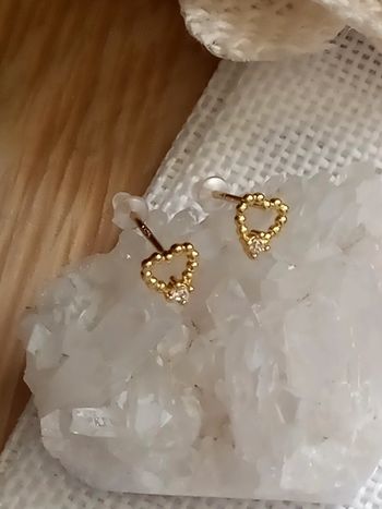 Boucles d'oreilles coeurs zircon