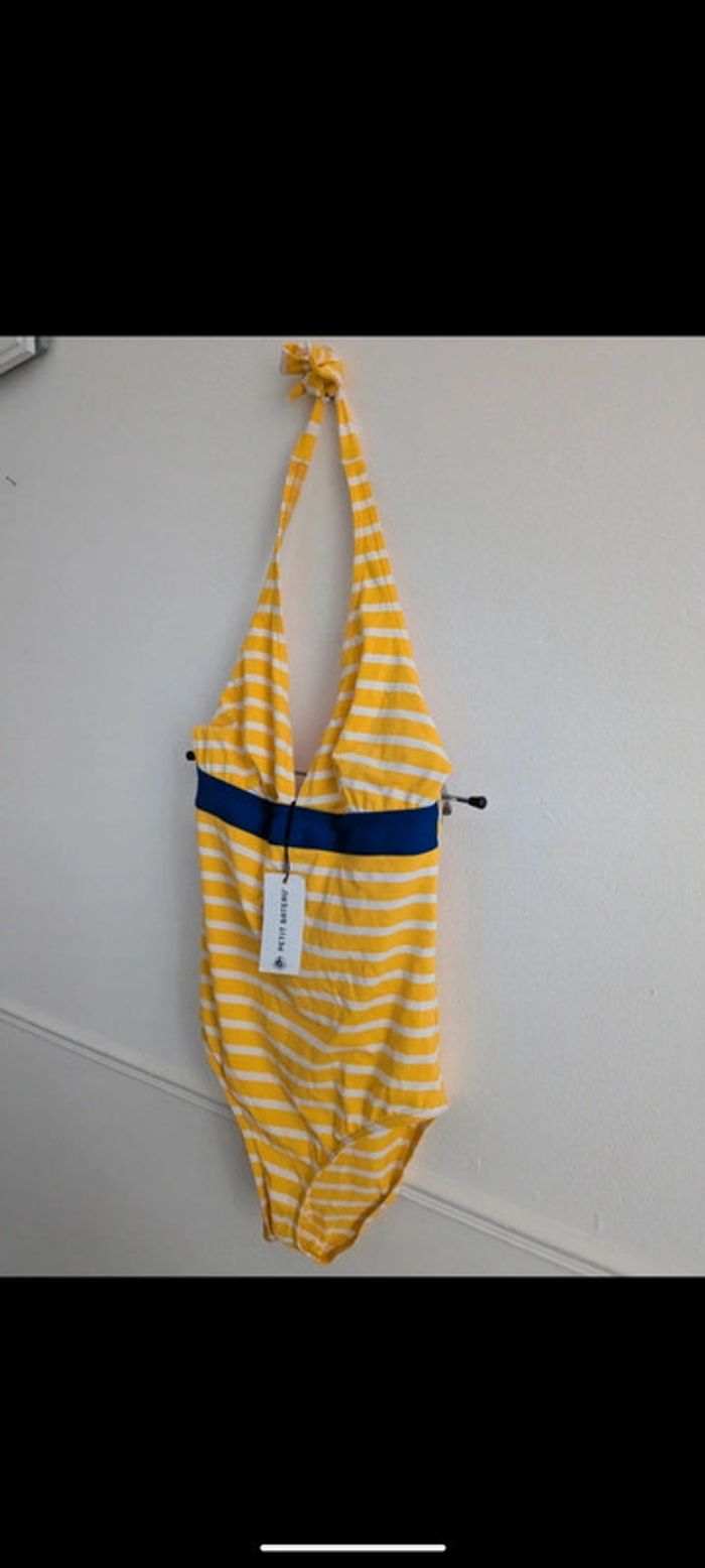 Maillot de bain jaune blanc et bleu XS - photo numéro 4