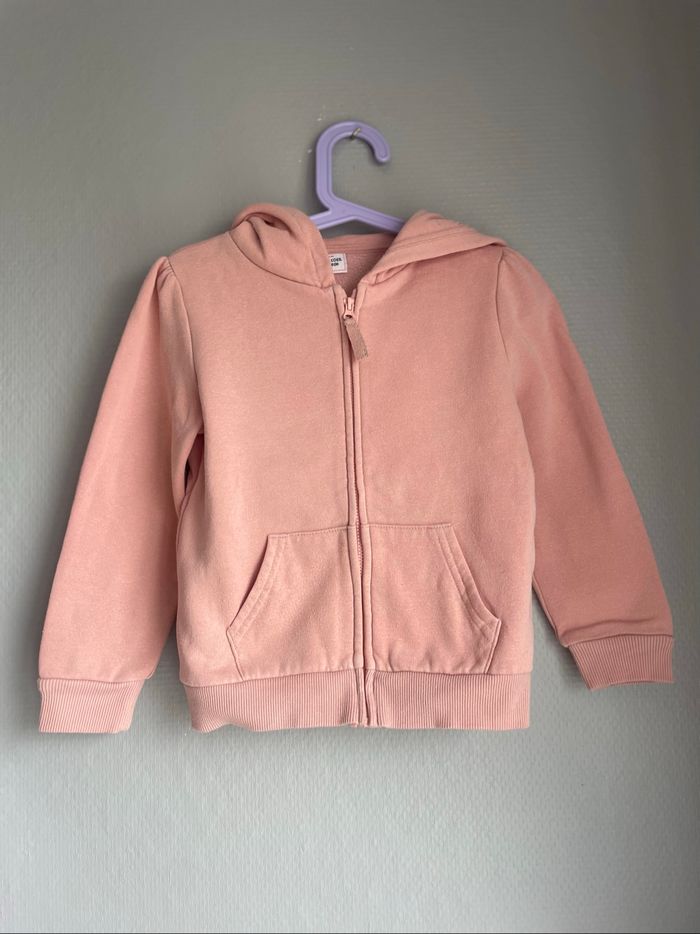 Gilet zipper à capuche rose fille 5 ans tape à l’œil - photo numéro 2