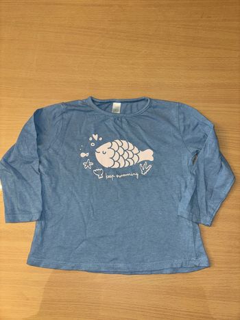 Tee shirt manches longues motif poisson taille 18 mois tex