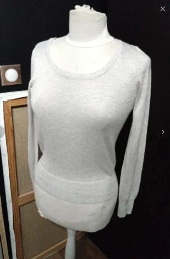 Pull blanc pailleté neuf h&m t 34 36