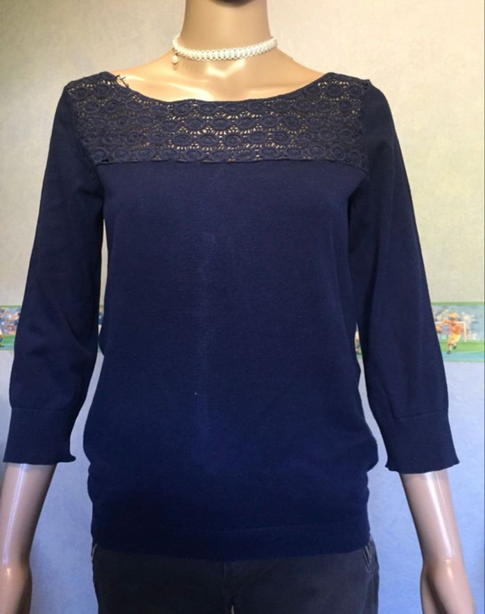 Blouse Grain De Malice Femme Manche 3/4 Taille S 36 Bleu Marine Grain de Malice - photo numéro 4