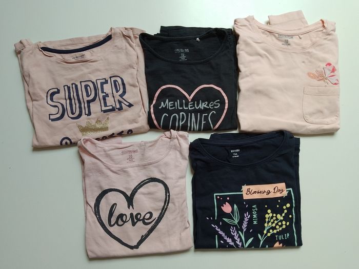 Lot de 5 tee-shirts fille 10 ans Orchestra/Kiabi/Vertbaudet