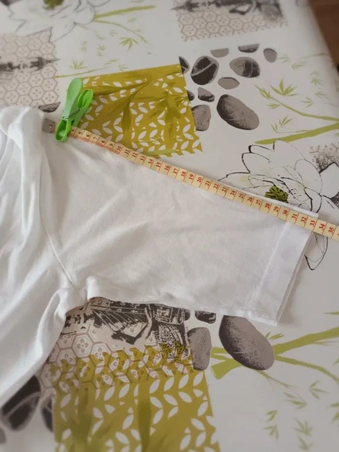 Haut blanc taille XL 100% coton manches 3/4 - photo numéro 7