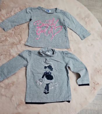 Lot de 2 tee-shirt manches longues 12 mois