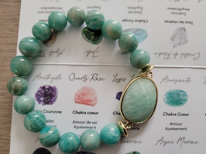Bracelet en pierre minérale Amazonite - photo numéro 2