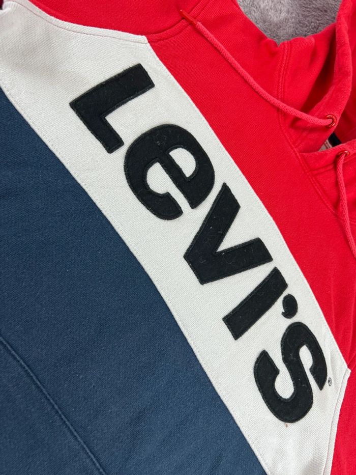 Sweat à Capuche Levi’s 100% coton Rouge, Blanc et Bleu Marine Taille S - photo numéro 8