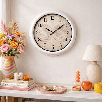 🕰️ Horloge murale vintage carte du monde – décoration intérieure tendance