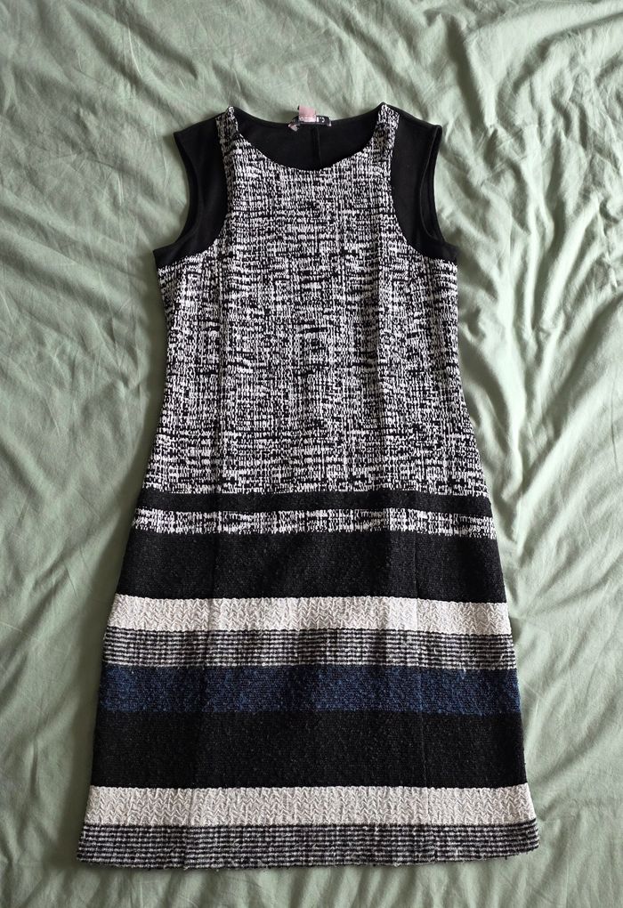 Anna Field Robe Droite Coton Noir et Blanc Très bon état 36