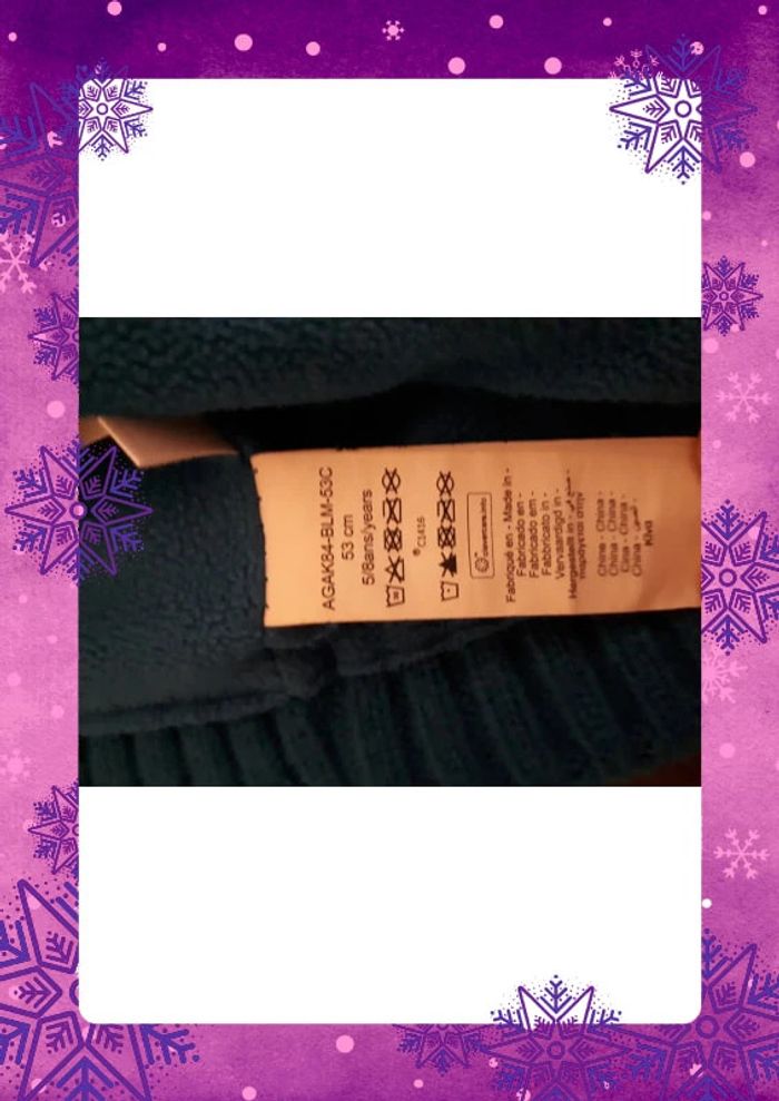 Bonnet doublé polaire 53 cm 5/8ans - photo numéro 3