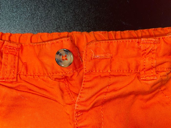 Pantalon droit en coton orange taille 9 mois - photo numéro 3