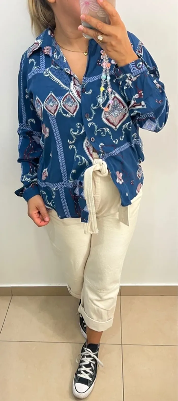 Chemise bleue imprimée - photo numéro 5