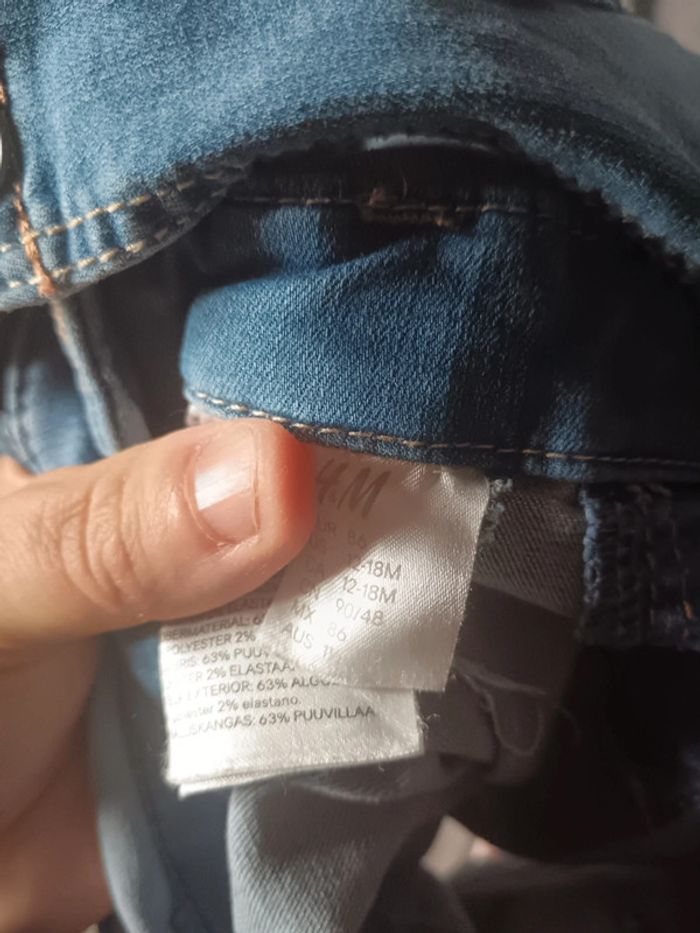 Salopette short printemps été bébé fille 12- 18 mois h&m cœur - photo numéro 3