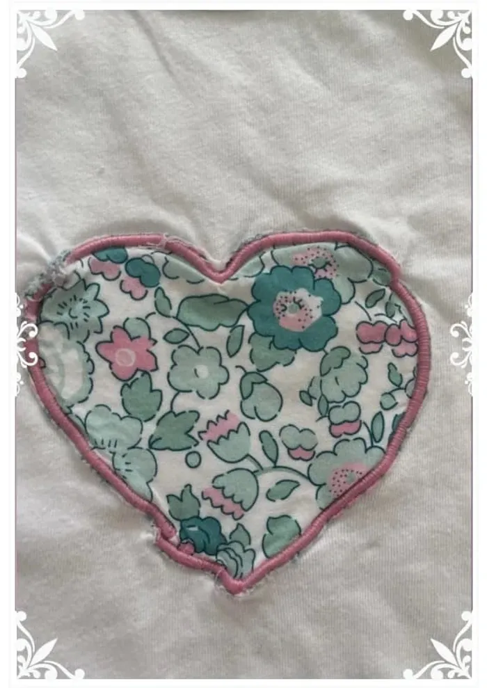 🤍 Pyjama fille 12 ans – Haut Kiabi brodé & short fait main - photo numéro 4