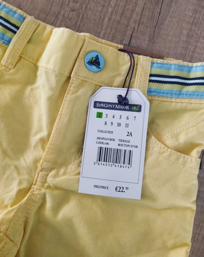 Bermuda short garçon jaune taille 2 ans Sergent Major - photo numéro 3