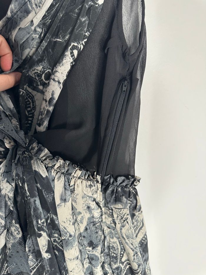 Robe bariolée noire et grise tulle mesh neuve Religion T34 XS - photo numéro 7