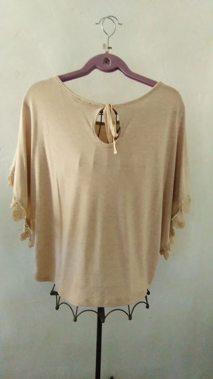 Blouse beige Casual by Gemo - photo numéro 2